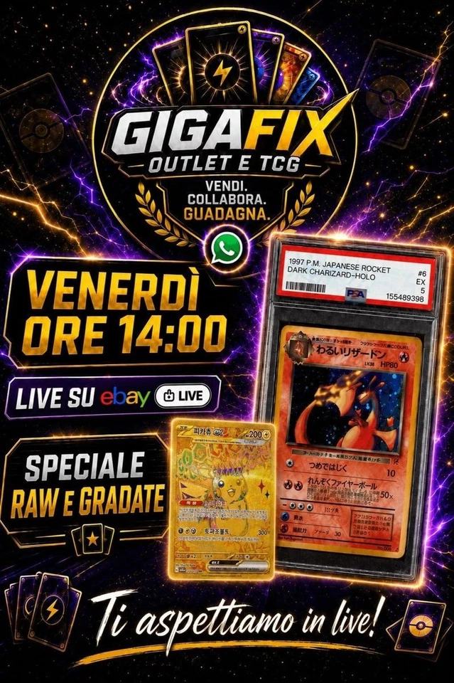 Speciale Carte Raw e Gradate Pokémon 🔥Dark Charizard Holo PSA🔥