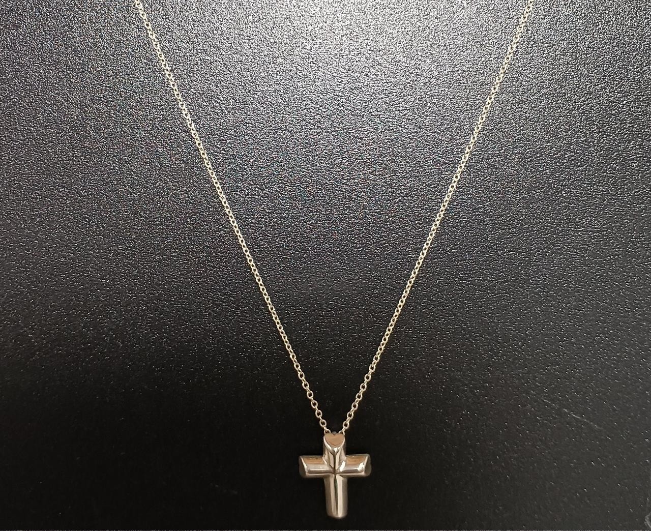 Y0719 Tiffany & Co. Cross Silver Necklace Jewelry Unisex Gift New