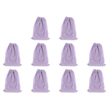 10pcs Flocked Drawstring Bag 6.7 x 9.1" Jewelry Pouches Gift Bags, Light Purple
