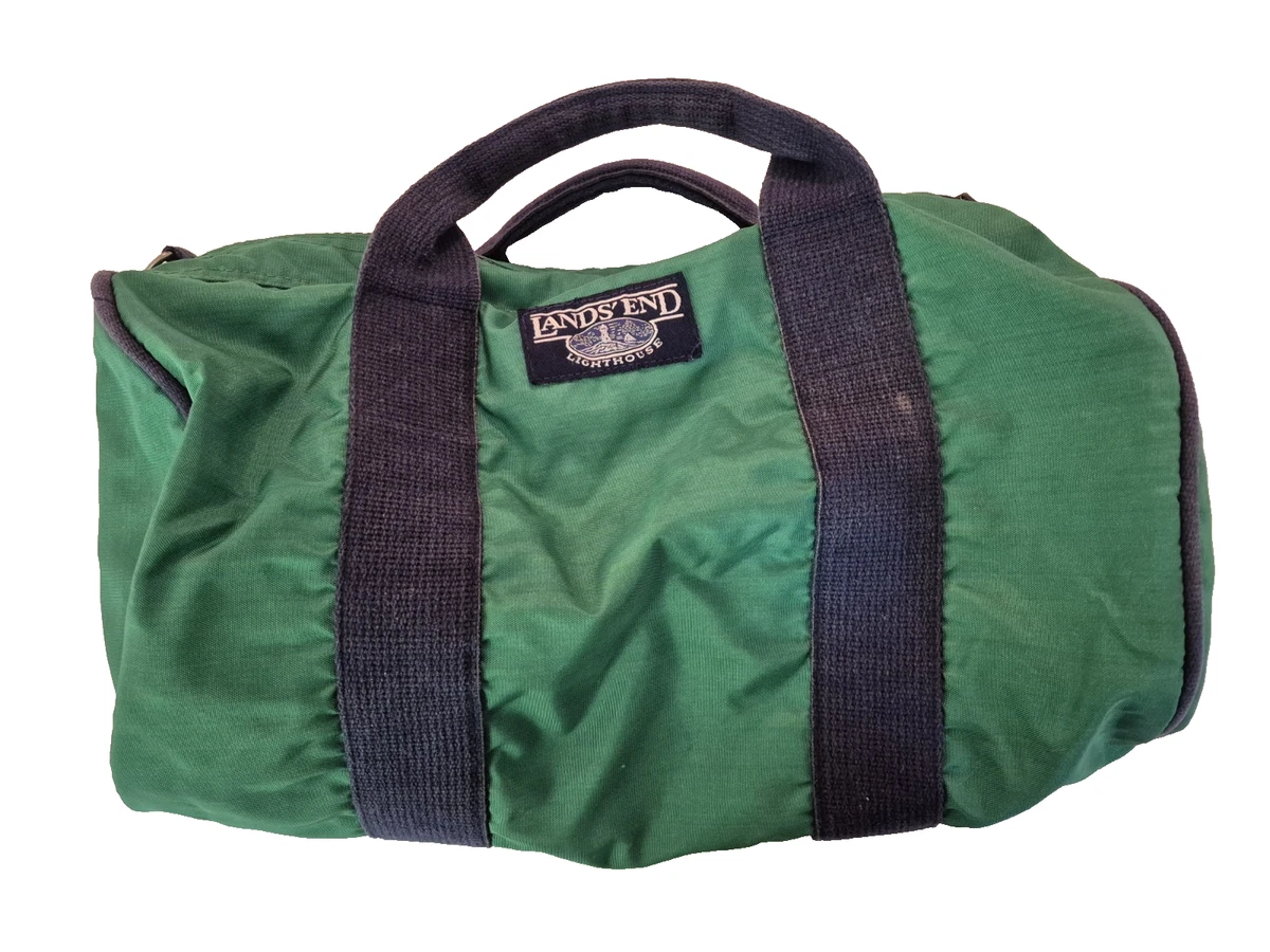 Sac De Voyage Vintage Lands' End - Toile Bleue, Style Sac De Sport Années 80/90