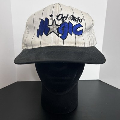 Vintage Orlando Magic Hat Cap Snap Pinstripe Starter Spellout Green Brim 90s