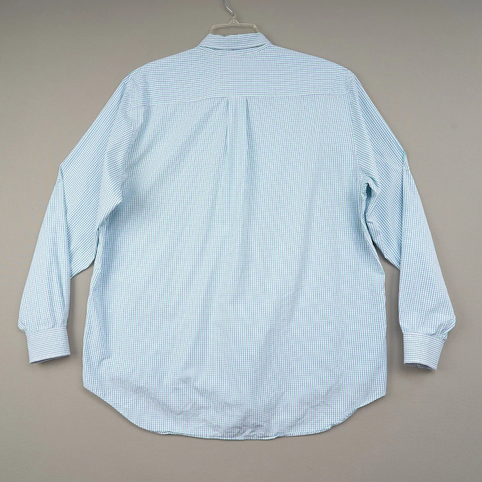 Vineyard Vines Shirt Men XL Blue Green Check Whale Cotton Slim Fit Button Up - Image 3 of 4