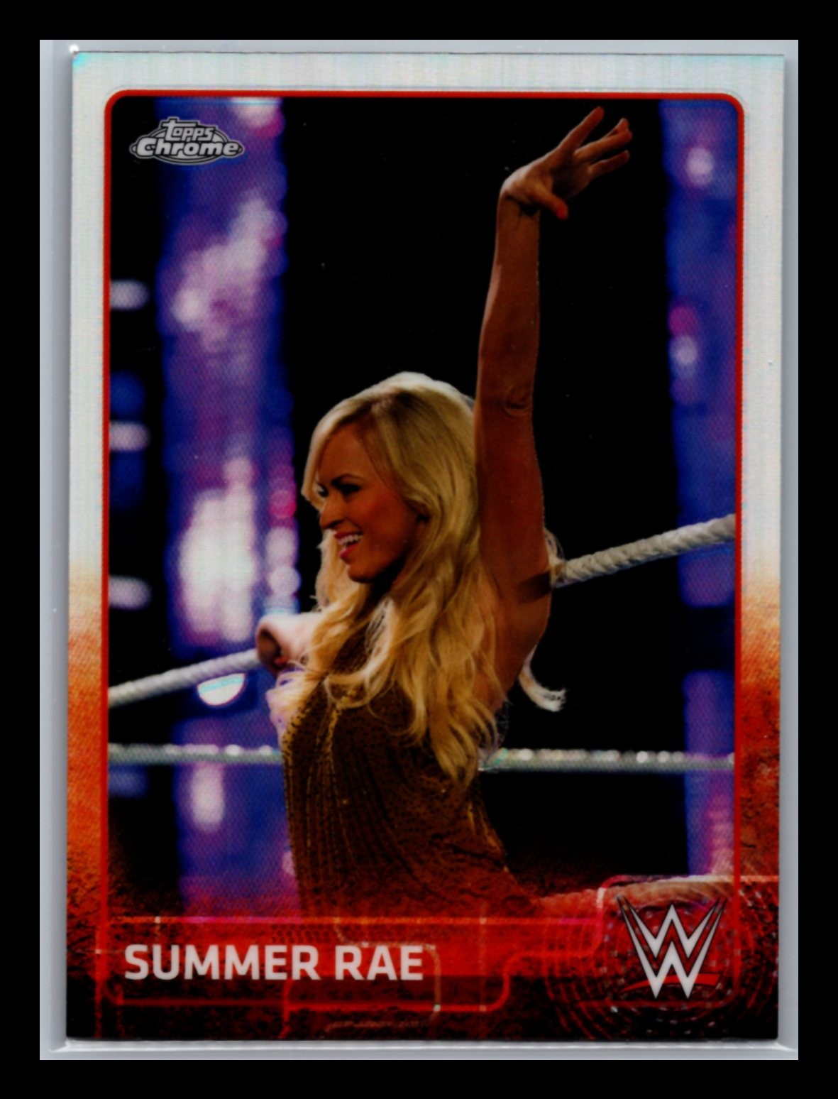 Summer Rae - 2015 Topps Chrome WWE Refractor #68 - DIVAS - wrestling card