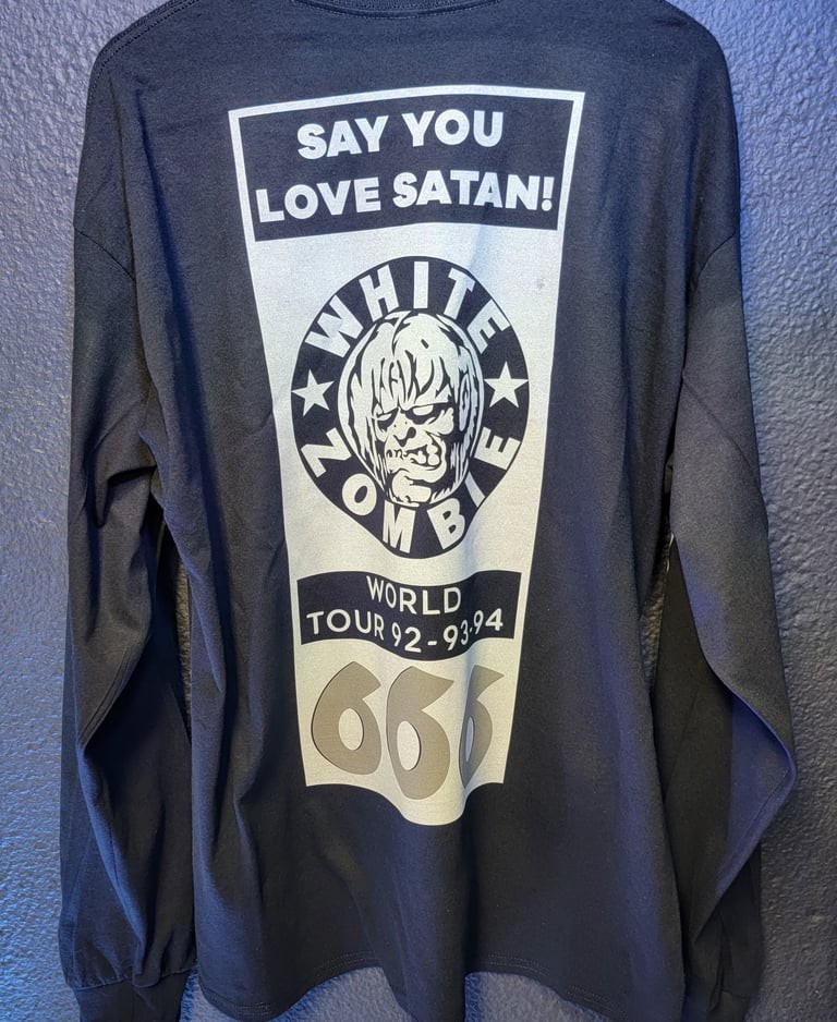 値下げ中⭐️Ameri SHAKA SHAKA OVER TRENCH COAT WHITE ZOMBIE Custom long sleeve Printed on Shaka Wear