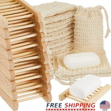 Sisal Exfoliating Soap Bags Bamboo Soap Holders Set of 60 Bath Shower New