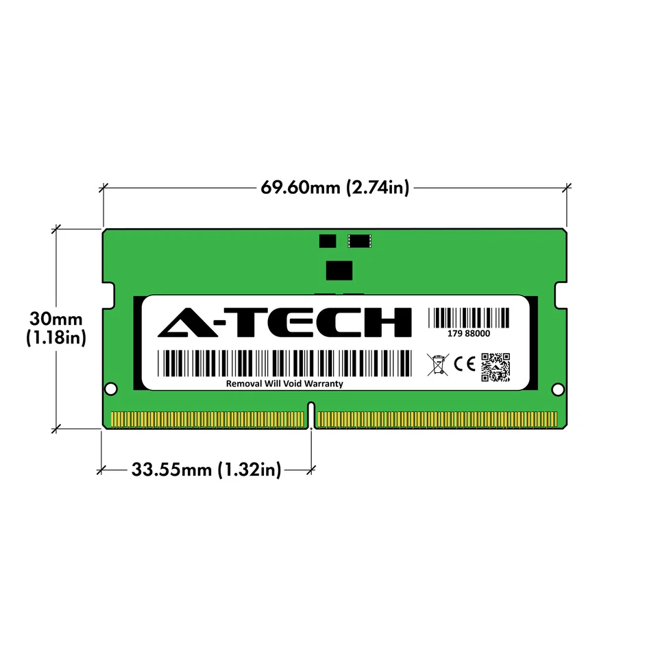 A-Tech 32GB 4x 8GB PC5-41600 DDR5 5200 MHz Non-ECC SODIMM Laptop Memory RAM x4 - Image 3 of 4