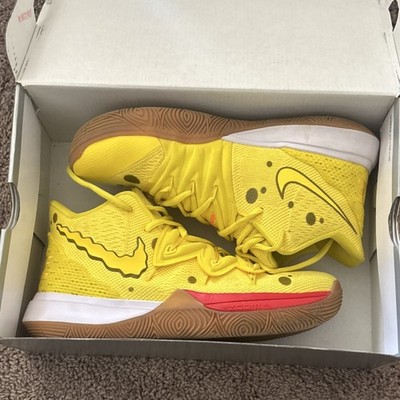 Nike Kyrie 5 SpongeBob SquarePants Yellow Athletic Sneaker CJ6951-700 Men's Sz 9