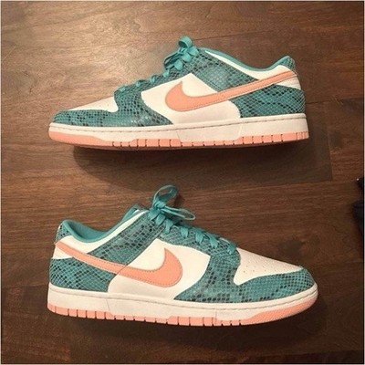 Nike Dunk Low Washed Teal Snakeskin Size 11