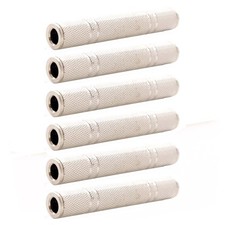 6 Pcs 1/4" 6.35mm Female to Female Coupler Stereo Audio Adapter Connector Nickel