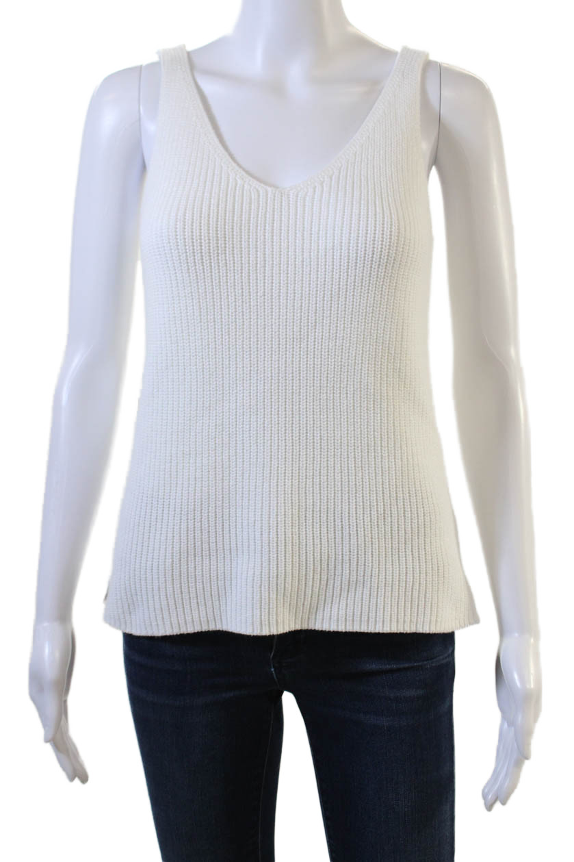 525 America Womens V-Neck Cotton Camisole White Sleeveless Size MFree Shipping in US $100+ Orders | $6.95 Orders Below