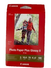 Genuine Canon Inkjet Photo Paper Plus Glossy II 4x6 PP-301, 100 Sheets Brand NEW