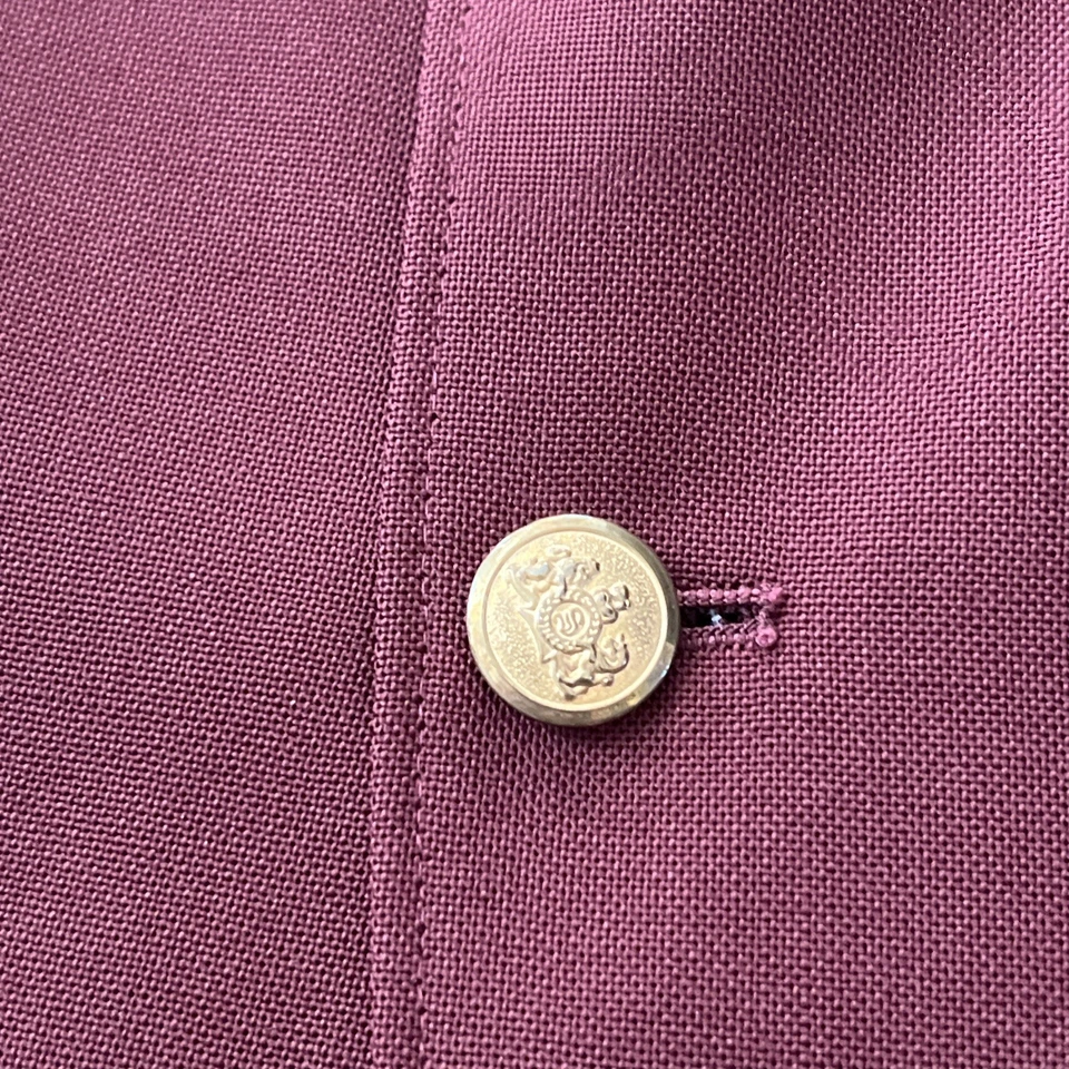 Blazer Stafford Vintage Para Hombres 42L Púrpura Mezcla Lana Botones Cresta Dorada Hecho en EE. UU. Foto 2 de 4