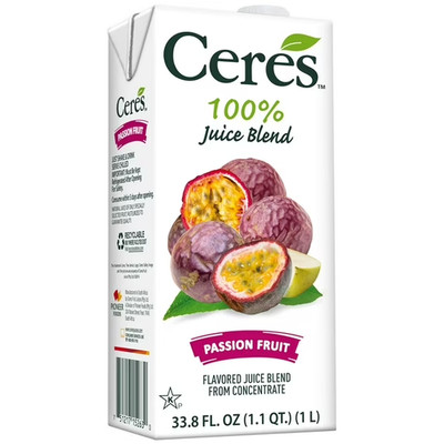 Ceres Passion Fruit Juice   33.8 FL OZ   100% Whole Fruit, Premium Quality