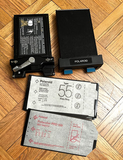 POLAROID 550 and 545 Land Film Holders 4x5 Film type 55 and Polacolor PRO 100