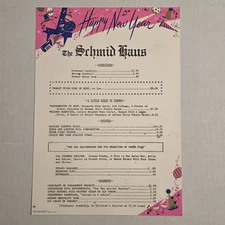 Vintage The Schmid Haus New Years Eve Menu Famous 1970s Detroit Restaurant