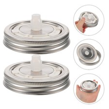  2pcs Wide Mouth Mason Jar Lids: Fermentation Lids Stainless Steel Air Lock