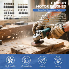 60pcs Electric Motor Carbon Brushes, 10 Different Sizes Replacement Carbon Br...