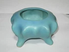 Van Briggle Pottery Turquoise Blue Footed Bowl Vase Vintage