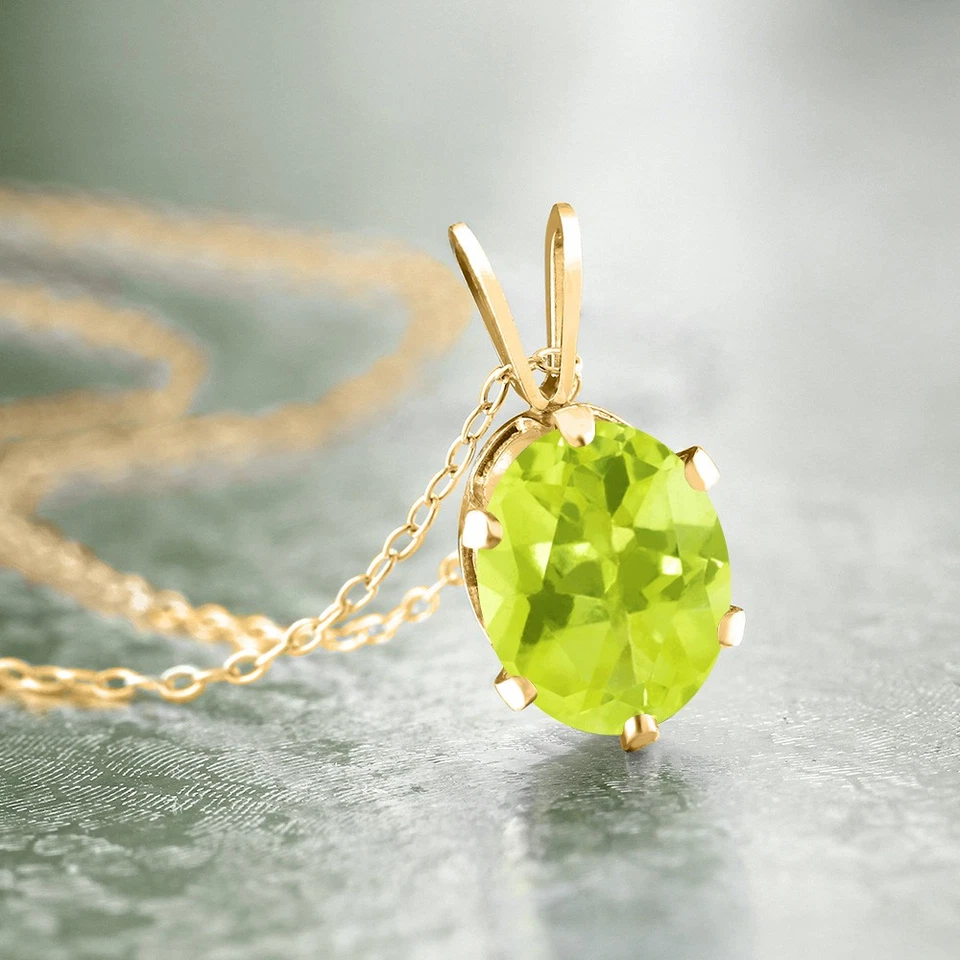 1.35 Ct Oval Shape Yellow Lemon Quartz 18K Yellow Gold Plated Silver Pendant - Image 2 of 4