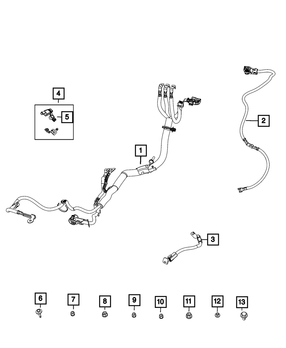 Genuine Mopar 2019-2023 Jeep Cherokee Battery Positive Wiring 68287829AB