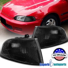 Fits 1992-1995 Honda Civic Coupe 2d 3d Hatchback Corner Signal Lights Black