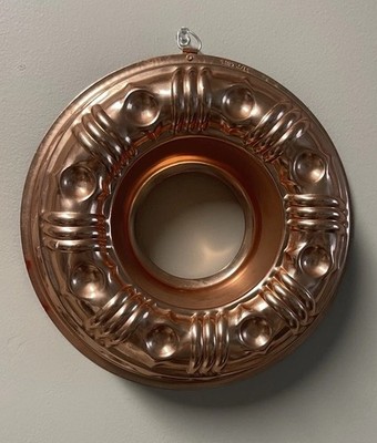 VTG Copper Jello Mold Wreath Bundt Pan & Wall Decor Hanging 3.5 Cups 