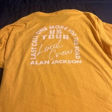 Alan Jackson Last Call One More For The Road  Tour" Local Crew Concert T-Shirt