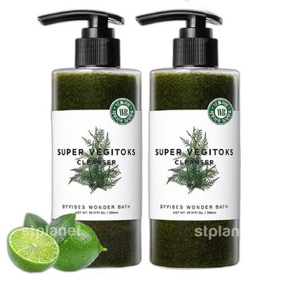 K-Beauty Wonder Bath Super Vegitoks Cleanser 300ml x2 Set w/ Pump