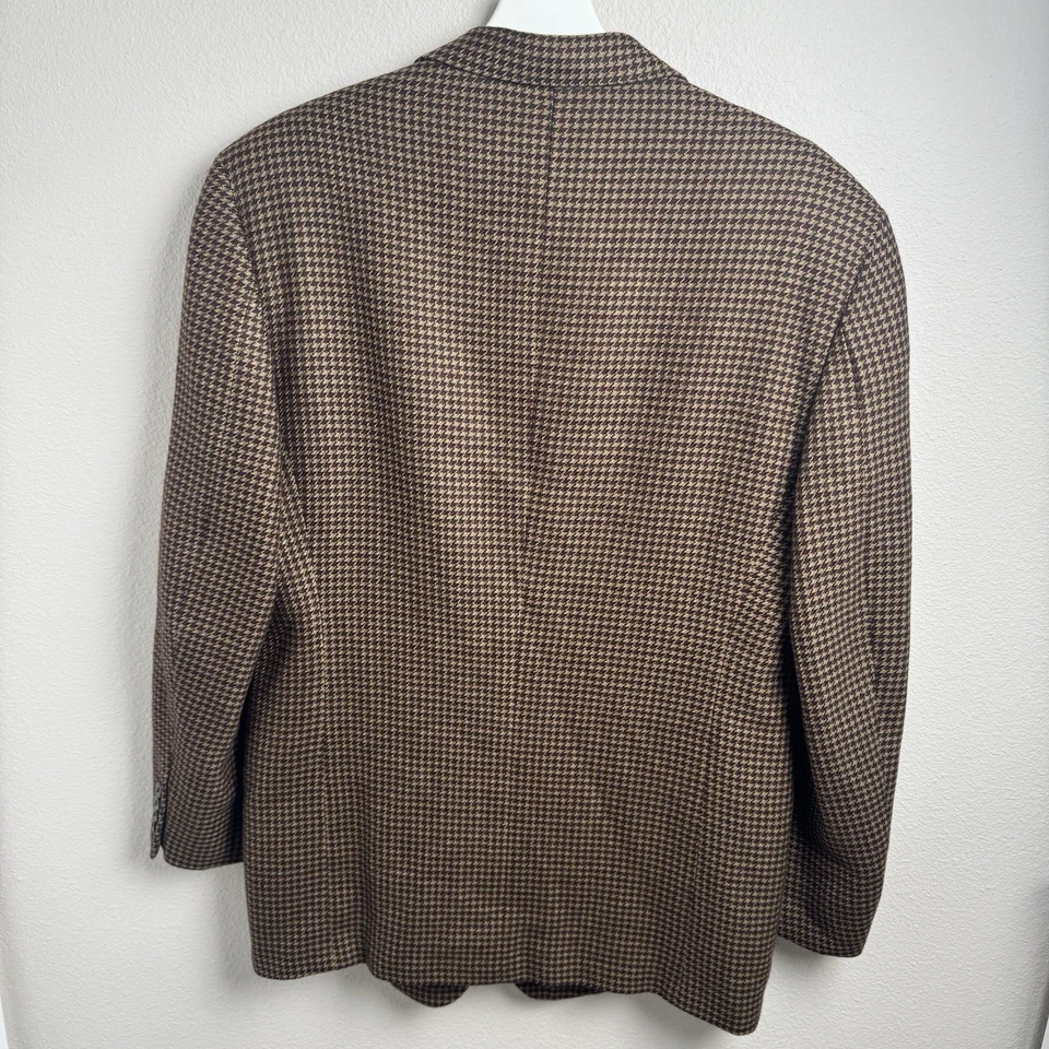 Chaqueta Blazer Donna Karen Para Hombre 41 R Negra Mezcla Lana Cachemira Pata de Gallo Italia Foto 2 de 4