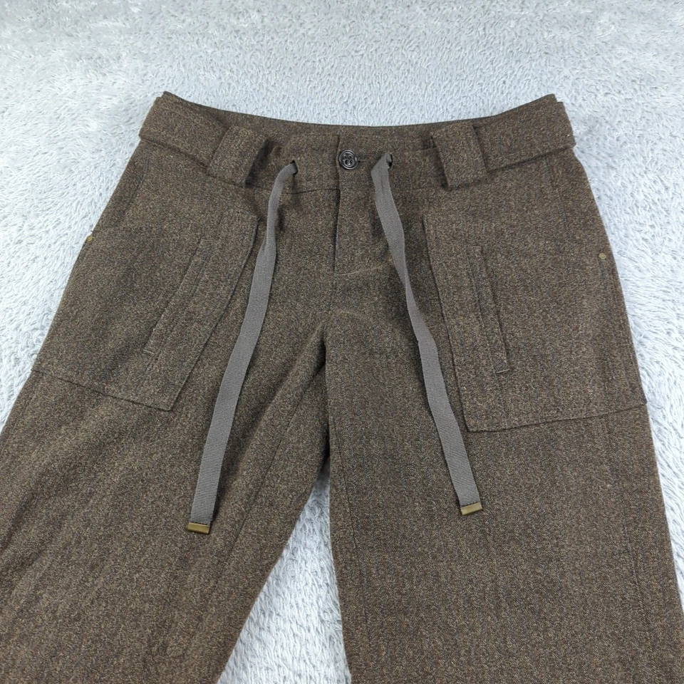 Cartonnier Pants Womend 2 Brown Herringbone Army Slack Military Drawstring - Image 2 of 4