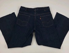 Vintage 70s 80s Levi's Orange Tab Dark Denim Blue Jeans Usa Flare Leg Cut Off 