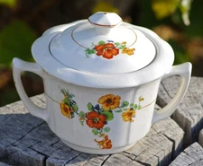 ANTIQUE Porcelain Sugar Bowl K.T. & K. Made in Ohio, USA 1890's RARE FIND!