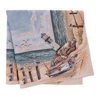 Sandner Ostseestrand Gobelin-Mitteldecke Tischdecke Sommer Strand 100X100 Cm