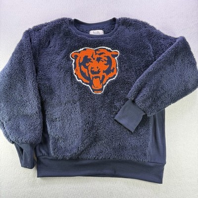 Chicago Bears Plush Fleece Crewneck Sweater Size Large Cute Fluffy Large Logo