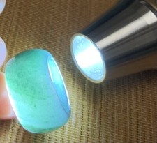 Certified Green Natural 100 A Jadeite Jade Round Circle Ring NO. 3.75  418208