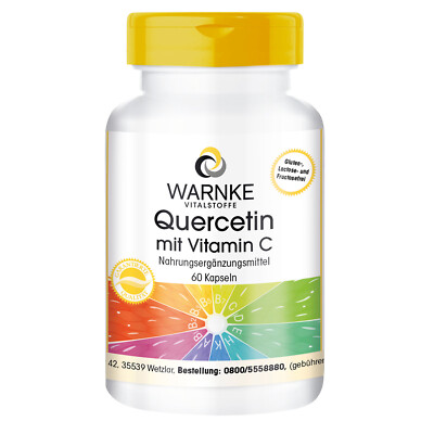 Quercetin 250mg - 60 Kapseln mit Vitamin C 300mg - vegan | Warnke Vitalstoffe