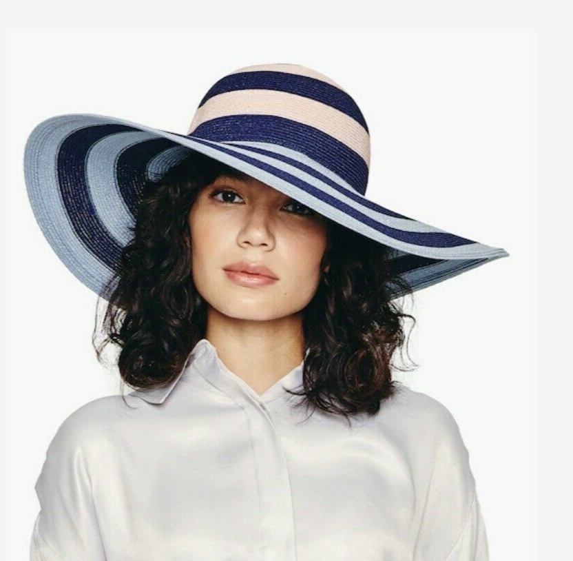 Eugenia Kim Bunny packable wide brim striped Sun Hat - One  display picture 3
