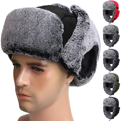 Winter Aviator Hat with Faux Fur Linning Eskimo Windproof Ski Hat for Men Women