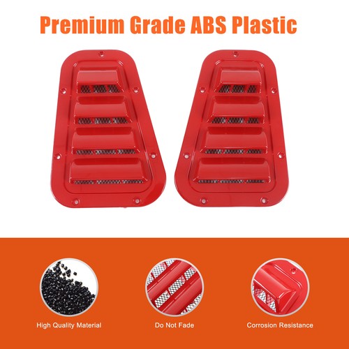 For 1983-2016 Land Rover Defender Front Hood Wing Top Air Intake Vents Cover Red - Picture 14 of 24
