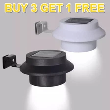 3 LED Solar Powered Gutter Light Outdoor/Garden/Yard/Wall/Fence/Pathway Lamp