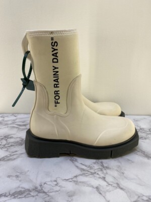 Off-White Graphic Printed Round Toe Ankle Boots SZ 10 ''40''