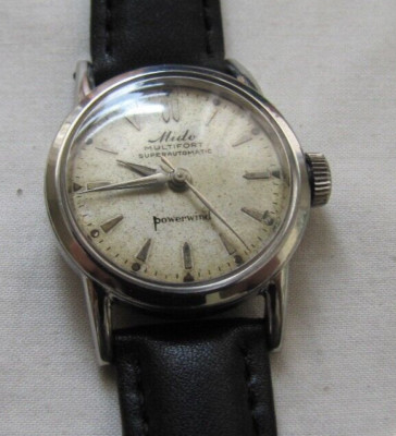 MIDO MULTIFORT POWERWIND VINT SS SCRWBK WP 17J MOD 00917P INCA AUTO DRESS DIAL