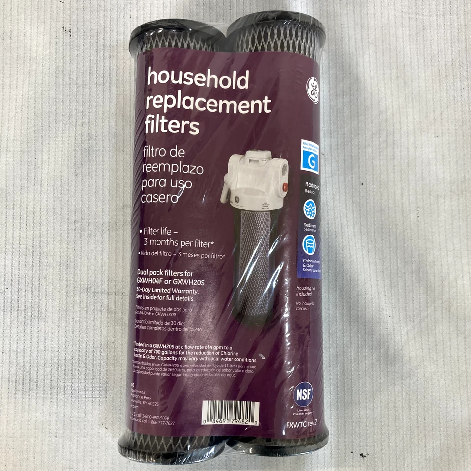 (3) GE Water Filter 2-PK FXWTC Sediment + Carbon For GXWH04F & GXWH20S - Image 2 of 4