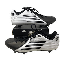 NWB Adidas Mens Scorch D White Black Football Cleats Size 12.5