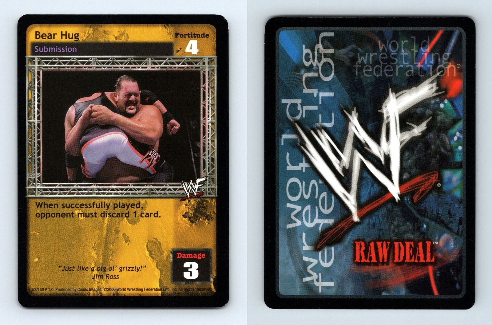 Bear Hug #53/150 - WWF Raw Deal 2000 Comic Images CCG Card