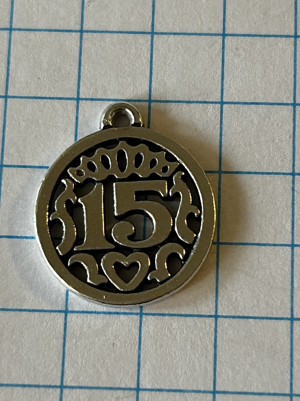 James Avery Quinceanera 15 Charm Sterling Silver Gem