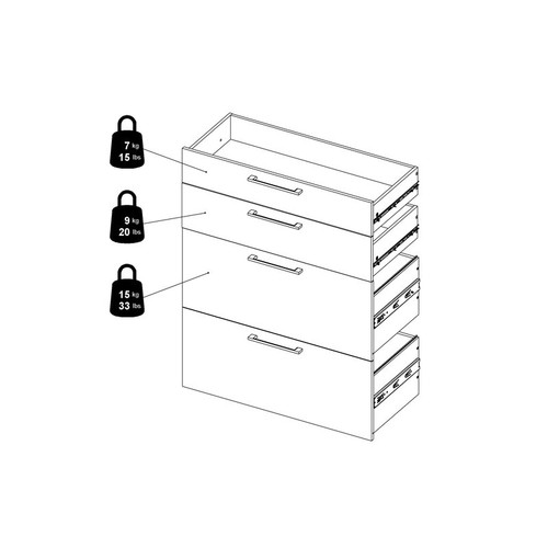 Prima Bookcase | 2 Shelves 2 Drawers 2 File Drawers | Fast UK Delivery - Picture 9 of 35
