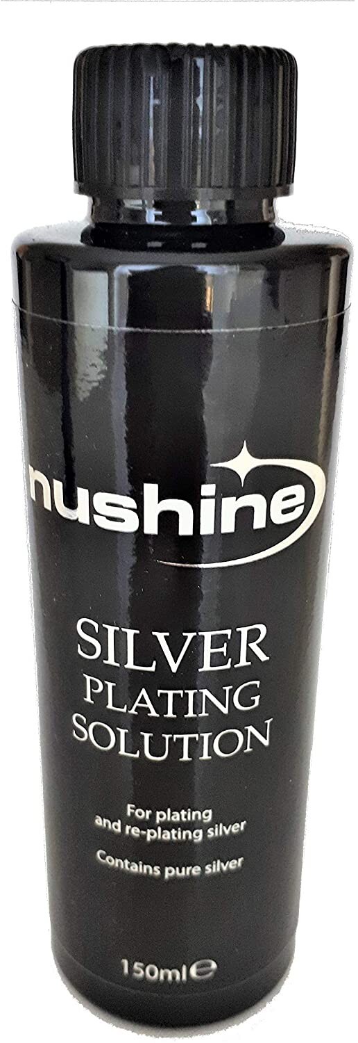 SOLUCIÓN CHAPADO EN PLATA NUSHINE - PLACA METALES CON PLATA REAL - BOTELLA GRANDE 150 ML