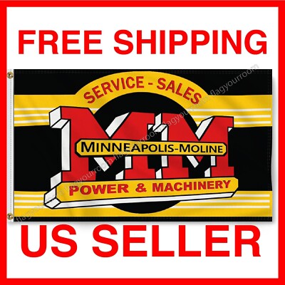 Minneapolis-Moline MM Tractor Flag 3x5 FT Banner Logo Quality Farm FREE SHIPPING