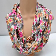 Loop Schal  Baumwolle Rundschal Halstuch Tuch Schlauchschal Damen Blumen Punkte